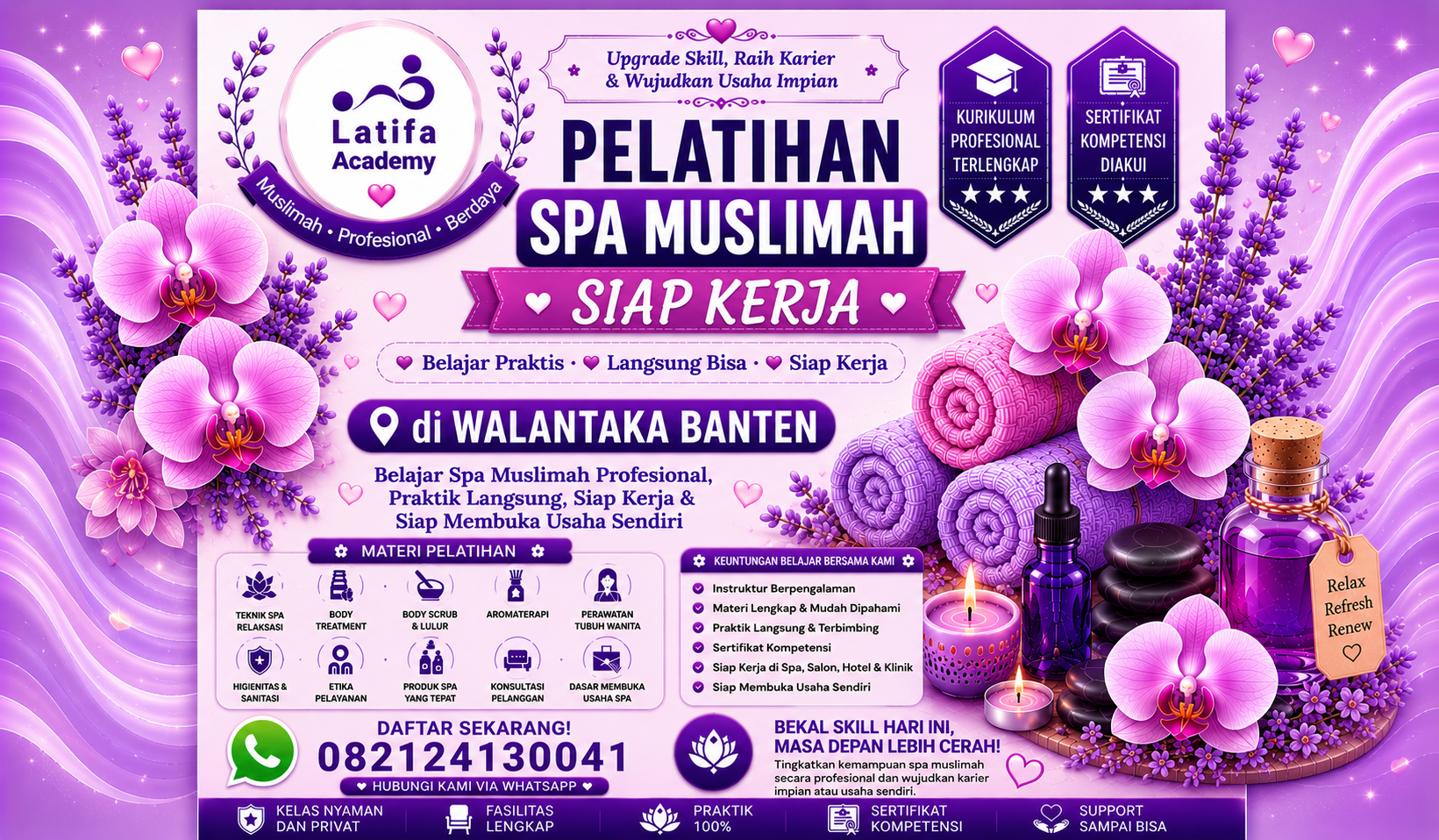 Pelatihan Spa Muslimah Siap Kerja di Walantaka Banten 082124130041